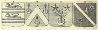 Picture 94 of 105 from La vraye et parfaite science des armoiries, ou, L'Indice armorial de feu maistre Louuan Geliot ... : apprenant et expliquant sommairement les mots & figures dont on se sert au blason des armoiries, & l'origine d'icelles : augmenté de nombre de termes & enrichy de grande multitude d'exemples des armes des familles tant françoise qu'estrangeres, des institutions, des ordres & de leurs colliers, des marques des dignités & charges, des ornemens des escus, de l'office des roys, des herauds, & des poursuiuans d'armes, & autres curiosités despendantes des armoiries ... (1664), leaf 638