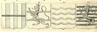 An illustration from La vraye et parfaite science des armoiries, ou, L'Indice armorial de feu maistre Louuan Geliot ... : apprenant et expliquant sommairement les mots & figures dont on se sert au blason des armoiries, & l'origine d'icelles : augmenté de nombre de termes & enrichy de grande multitude d'exemples des armes des familles tant françoise qu'estrangeres, des institutions, des ordres & de leurs colliers, des marques des dignités & charges, des ornemens des escus, de l'office des roys, des herauds, & des poursuiuans d'armes, & autres curiosités despendantes des armoiries ... (1664)