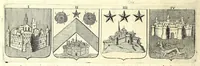 Picture 105 of 105 from La vraye et parfaite science des armoiries, ou, L'Indice armorial de feu maistre Louuan Geliot ... : apprenant et expliquant sommairement les mots & figures dont on se sert au blason des armoiries, & l'origine d'icelles : augmenté de nombre de termes & enrichy de grande multitude d'exemples des armes des familles tant françoise qu'estrangeres, des institutions, des ordres & de leurs colliers, des marques des dignités & charges, des ornemens des escus, de l'office des roys, des herauds, & des poursuiuans d'armes, & autres curiosités despendantes des armoiries ... (1664), leaf 698