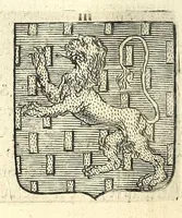 An illustration from La vraye et parfaite science des armoiries, ou, L'Indice armorial de feu maistre Louuan Geliot ... : apprenant et expliquant sommairement les mots & figures dont on se sert au blason des armoiries, & l'origine d'icelles : augmenté de nombre de termes & enrichy de grande multitude d'exemples des armes des familles tant françoise qu'estrangeres, des institutions, des ordres & de leurs colliers, des marques des dignités & charges, des ornemens des escus, de l'office des roys, des herauds, & des poursuiuans d'armes, & autres curiosités despendantes des armoiries ... (1664)