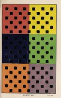 An illustration from The laws of contrast of colour : and their application to the arts of painting, decoration of buildings, mosaic work, tapestry and carpet weaving, calico printing, dress, paper staining, printing, military clothing, illumination, landscape, and flower gardening, &c. (1861)