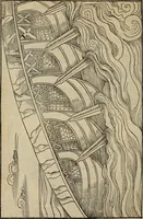 An illustration from Lazari Bayfii annotationes in L.II. : De captivis, et postliminio reversis. in qvibvs tractatvr de re navali : eivsdem annotationes in tractatum de auro & argeto leg. quibus, vestimentoru, & vasculorum genera explicantur. Antonii Thylesii de coloribus libellus, à coloribus vestium non alienus (1536)