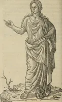 An illustration from Lazari Bayfii annotationes in L.II. : De captivis, et postliminio reversis. in qvibvs tractatvr de re navali : eivsdem annotationes in tractatum de auro & argeto leg. quibus, vestimentoru, & vasculorum genera explicantur. Antonii Thylesii de coloribus libellus, à coloribus vestium non alienus (1536)