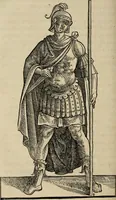 An illustration from Lazari Bayfii annotationes in L.II. : De captivis, et postliminio reversis. in qvibvs tractatvr de re navali : eivsdem annotationes in tractatum de auro & argeto leg. quibus, vestimentoru, & vasculorum genera explicantur. Antonii Thylesii de coloribus libellus, à coloribus vestium non alienus (1536)