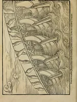 An illustration from Lazari Bayfii annotationes in legem II : De captiuis & postliminio reuersis, in quibus tractatur De re nauali, per autorem recognitæ : eivsdem annotationes in tractatum De auro & argento legato, quibus vestimẽtoru ̃& vasculorũ genera explicat̃ur : his omnibus imagines ab antiquissimis monumentis desumptas ad argumenti declaratione ̃subiunximus. Item Antonii Thylesii De coloribus libellus, à coloribus uestium non alienus (1537)