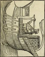 An illustration from Lazari Bayfii annotationes in legem II : De captiuis & postliminio reuersis, in quibus tractatur De re nauali, per autorem recognitæ : eivsdem annotationes in tractatum De auro & argento legato, quibus vestimẽtoru ̃& vasculorũ genera explicat̃ur : his omnibus imagines ab antiquissimis monumentis desumptas ad argumenti declaratione ̃subiunximus. Item Antonii Thylesii De coloribus libellus, à coloribus uestium non alienus (1537)