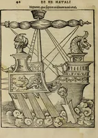 Picture 14 of 43 from Lazari Bayfii annotationes in legem II : De captiuis & postliminio reuersis, in quibus tractatur De re nauali, per autorem recognitæ : eivsdem annotationes in tractatum De auro & argento legato, quibus vestimẽtoru ̃& vasculorũ genera explicat̃ur : his omnibus imagines ab antiquissimis monumentis desumptas ad argumenti declaratione ̃subiunximus. Item Antonii Thylesii De coloribus libellus, à coloribus uestium non alienus (1537), leaf 43