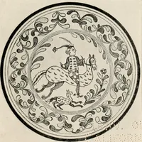 An illustration from Lead glazed pottery. Part first (common clays): plain glazed, sgraffito and slip-decorated wares (1907)