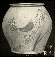 An illustration from Lead glazed pottery. Part first (common clays): plain glazed, sgraffito and slip-decorated wares (1907)
