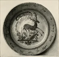 An illustration from Lead glazed pottery. Part first (common clays): plain glazed, sgraffito and slip-decorated wares (1907)