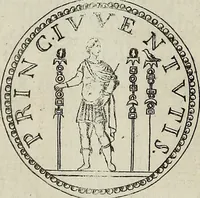 An illustration from Le antiche iscrizioni di Palermo : raccolte, e spiegate sotto gli auspizi dell'eccellentissimo Senato palermitano, grande di Spagna di prima classe (1762)