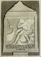 An illustration from Le antiche iscrizioni di Palermo : raccolte, e spiegate sotto gli auspizi dell'eccellentissimo Senato palermitano, grande di Spagna di prima classe (1762)
