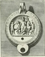 Picture 45 of 113 from Le antiche lucerne sepolcrali figurate : raccolte dalle caue sotterranee e grotte di Roma, nelle quali si contengono molte erudite memorie (1691), leaf 122