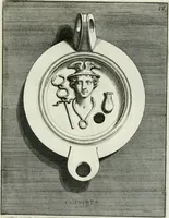 Picture 53 of 113 from Le antiche lucerne sepolcrali figurate : raccolte dalle caue sotterranee e grotte di Roma, nelle quali si contengono molte erudite memorie (1691), leaf 140