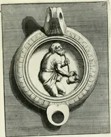 Picture 57 of 113 from Le antiche lucerne sepolcrali figurate : raccolte dalle caue sotterranee e grotte di Roma, nelle quali si contengono molte erudite memorie (1691), leaf 148