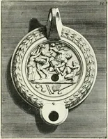 Picture 64 of 113 from Le antiche lucerne sepolcrali figurate : raccolte dalle caue sotterranee e grotte di Roma, nelle quali si contengono molte erudite memorie (1691), leaf 162