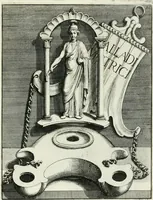 An illustration from Le antiche lucerne sepolcrali figurate : raccolte dalle caue sotterranee e grotte di Roma, nelle quali si contengono molte erudite memorie (1691)