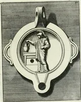 Picture 76 of 113 from Le antiche lucerne sepolcrali figurate : raccolte dalle caue sotterranee e grotte di Roma, nelle quali si contengono molte erudite memorie (1691), leaf 186