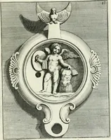 An illustration from Le antiche lucerne sepolcrali figurate : raccolte dalle caue sotterranee e grotte di Roma, nelle quali si contengono molte erudite memorie (1691)