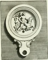 An illustration from Le antiche lucerne sepolcrali figurate : raccolte dalle caue sotterranee e grotte di Roma, nelle quali si contengono molte erudite memorie (1691)