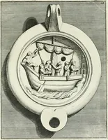 Picture 94 of 113 from Le antiche lucerne sepolcrali figurate : raccolte dalle caue sotterranee e grotte di Roma, nelle quali si contengono molte erudite memorie (1691), leaf 240