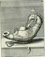 An illustration from Le antiche lucerne sepolcrali figurate : raccolte dalle caue sotterranee e grotte di Roma, nelle quali si contengono molte erudite memorie (1691)