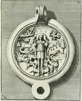 Picture 110 of 113 from Le antiche lucerne sepolcrali figurate : raccolte dalle caue sotterranee e grotte di Roma, nelle quali si contengono molte erudite memorie (1691), leaf 274
