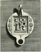 Picture 18 of 113 from Le antiche lucerne sepolcrali figurate : raccolte dalle caue sotterranee e grotte di Roma, nelle quali si contengono molte erudite memorie (1691), leaf 46