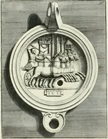 Picture 28 of 113 from Le antiche lucerne sepolcrali figurate : raccolte dalle caue sotterranee e grotte di Roma, nelle quali si contengono molte erudite memorie (1691), leaf 68
