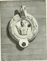 Picture 31 of 113 from Le antiche lucerne sepolcrali figurate : raccolte dalle caue sotterranee e grotte di Roma, nelle quali si contengono molte erudite memorie (1691), leaf 74