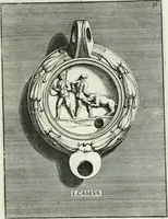 Picture 32 of 113 from Le antiche lucerne sepolcrali figurate : raccolte dalle caue sotterranee e grotte di Roma, nelle quali si contengono molte erudite memorie (1691), leaf 76