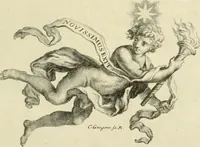 An illustration from L'eccellenza delle tre nobili, e belle arti, pittura, scultura, e architettura : dimostrata nel Campidoglio dall'insigne Accademia di San Luca, nella quale doveva risiedere come principe il sig. cav. Cammillo Rusconi ed in sua mancanza risiederono il sig. cav. Ant. Valerj, ed il sig. Gio. Paolo Melchiori, consiglieri l'anno M.DCCXXVIII .. (1729)