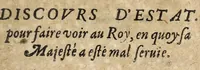 An illustration from Le Cenceur discours d'estat pour faire voire au Roy : enquoy Sa Maiesté a esté mal servie. (1615)