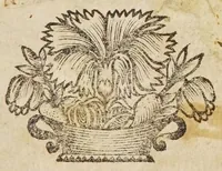 An illustration from L'ecole des ragoust, ou, Le chef-d'euvre du cuisinier, du patissier et du confiturier : ou est enseignée la manière d'apprêter toute sorte de viandes, de faire toute sorte de patisseries et de confitures (1668)
