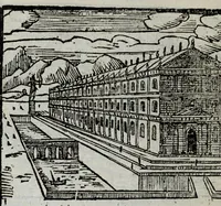 Picture 5 of 7 from Le cose marauigliose dell' alma citta di Roma : doue si tratta delle chiese, stationi, reliquie & corpi santi : et di diuersi maritaggi di pouere zitelle, che si fanno : con la guida romana, che insegna facilmente a' forastieri di ritrouare le cose più notabili di Roma : i nomi de' sommi pontefici, imperatori & altri principi christiani : con le principali poste d'Italia : di nuo[u]o corrette, ampliate & ornate di bellissime figure : con vn' aggiunta di tutte le cose fatte da Clemente VIII. e da Paolo V. fel. mem. : le sette merauiglie del mondo, & altre cose notabili (1636), leaf 108