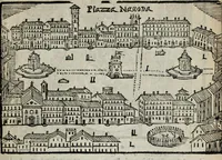 Picture 1 of 7 from Le cose marauigliose dell' alma citta di Roma : doue si tratta delle chiese, stationi, reliquie & corpi santi : et di diuersi maritaggi di pouere zitelle, che si fanno : con la guida romana, che insegna facilmente a' forastieri di ritrouare le cose più notabili di Roma : i nomi de' sommi pontefici, imperatori & altri principi christiani : con le principali poste d'Italia : di nuo[u]o corrette, ampliate & ornate di bellissime figure : con vn' aggiunta di tutte le cose fatte da Clemente VIII. e da Paolo V. fel. mem. : le sette merauiglie del mondo, & altre cose notabili (1636), leaf 87