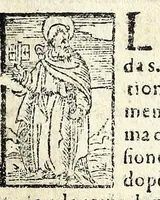 Picture 3 of 7 from Le cose maravigliose dell'alma citta di Roma : doue si tratta delle chiese, stationi, & reliquie de'corpi santi, che vi sono : con vn trattato d'acquistar l'indulgentie : la gvida romana che in segna facilmente a i forastieri a ritrouare le più notabil cose di Roma : li nomi de i sommi pontefici, imperatori, & altri principi christiani ... tvtti novamente pvrgati, & corretti, et vna epistola del cardinale Borromeo del giubileo dell'anno Santo (1575), leaf 10