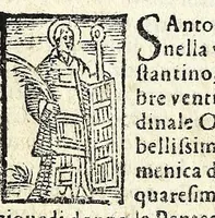 Picture 4 of 7 from Le cose maravigliose dell'alma citta di Roma : doue si tratta delle chiese, stationi, & reliquie de'corpi santi, che vi sono : con vn trattato d'acquistar l'indulgentie : la gvida romana che in segna facilmente a i forastieri a ritrouare le più notabil cose di Roma : li nomi de i sommi pontefici, imperatori, & altri principi christiani ... tvtti novamente pvrgati, & corretti, et vna epistola del cardinale Borromeo del giubileo dell'anno Santo (1575), leaf 14