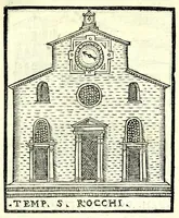 Picture 20 of 55 from Le cose maravigliose dell'alma città di Roma : dove si veggono il movimento delle guglie, & gli acquedutti per condurre l'Acqua Felice, le ample e commode strade, fatte à beneficio publico dal santissimo Sisto V. P.O.M. : et si tratta delle chiese, rappresentate in disegno da Gieronimo Francino, con le stationi, & reliquie de' corpi santi che vi sono, et vn trattato del modo d'acquistare l'indulgenze : la guida romana, che insegna facilmente à i forastieri à ritrouare le più notabili cose di Roma : li nomi de i sommi pontefici, imperatori, & altri principi christiani : il numero delle parrocchie & compagnie che sono in Roma : l'antichità di Roma, breuemente raccolta : & vn discorso sopra li fuochi de gli antichi (1588), leaf 61