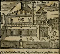 Picture 17 of 48 from Le cose maravigliose di Roma : cioè, chiese, e luoghi pij, con la delineatione dell'edificio, loro historia, ornamenti, pitture, e sculture, co'l nome de' pittori e scultori che l'han fatte : cimiterij, reliquie, corpi santi, stationi, & indulgenze che vi sono ... : la guida romana, che insegna a' forastieri di trouar facilmente le sudette cose ; i nomi de' sommi pontefici, imperatori, rè & altri prencipi christiani : le sette famose marauiglie del mondo : con le poste principali d'Italia & altre cose notabili (1640), leaf 27