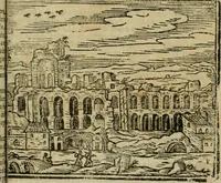 Picture 24 of 48 from Le cose maravigliose di Roma : cioè, chiese, e luoghi pij, con la delineatione dell'edificio, loro historia, ornamenti, pitture, e sculture, co'l nome de' pittori e scultori che l'han fatte : cimiterij, reliquie, corpi santi, stationi, & indulgenze che vi sono ... : la guida romana, che insegna a' forastieri di trouar facilmente le sudette cose ; i nomi de' sommi pontefici, imperatori, rè & altri prencipi christiani : le sette famose marauiglie del mondo : con le poste principali d'Italia & altre cose notabili (1640), leaf 56