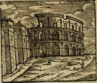 Picture 32 of 48 from Le cose maravigliose di Roma : cioè, chiese, e luoghi pij, con la delineatione dell'edificio, loro historia, ornamenti, pitture, e sculture, co'l nome de' pittori e scultori che l'han fatte : cimiterij, reliquie, corpi santi, stationi, & indulgenze che vi sono ... : la guida romana, che insegna a' forastieri di trouar facilmente le sudette cose ; i nomi de' sommi pontefici, imperatori, rè & altri prencipi christiani : le sette famose marauiglie del mondo : con le poste principali d'Italia & altre cose notabili (1640), leaf 78