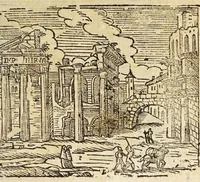 Picture 32 of 43 from Le cose merauigliose dell'alma città di Roma : doue si tratta delle chiese, stationi, reliquie corpi santi, che vi sono, e diuersi maritaggi di pouere zitelle, che si fanno : con la guida romana, che insegna facilmente à forastieri di ritrouare le cose più notabili di Roma : li nomi de' sommi pontefici, imperatori, & altri principi christiani, con le principali poste d'Italia : con aggiunta d'altre cose sacre da Clemente VIII, Paolo V, Vrbano VIII, Innocentio X & Alessandro VII : con le sette merauiglie del mondo, & altre cose notabili (1666), leaf 89