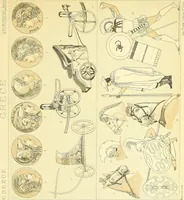 Picture 17 of 118 from Le costume historique. Cinq cents planches, trois cents en couleurs, or et argent, deux cents en camaieu. Types principaux du vêtement et de la parure, rapprochés de ceux de l'intérieur de l'habitation dans tous les temps et chez tous les peuples, avec de nombreux détails sur le mobilier, les armes, les objets usuels, les moyens de transport, etc (1888), leaf 105