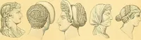 An illustration from Le costume historique. Cinq cents planches, trois cents en couleurs, or et argent, deux cents en camaieu. Types principaux du vêtement et de la parure, rapprochés de ceux de l'intérieur de l'habitation dans tous les temps et chez tous les peuples, avec de nombreux détails sur le mobilier, les armes, les objets usuels, les moyens de transport, etc (1888)