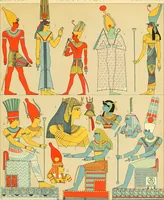 An illustration from Le costume historique. Cinq cents planches, trois cents en couleurs, or et argent, deux cents en camaieu. Types principaux du vêtement et de la parure, rapprochés de ceux de l'intérieur de l'habitation dans tous les temps et chez tous les peuples, avec de nombreux détails sur le mobilier, les armes, les objets usuels, les moyens de transport, etc (1888)