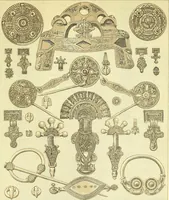 An illustration from Le costume historique. Cinq cents planches, trois cents en couleurs, or et argent, deux cents en camaieu. Types principaux du vêtement et de la parure, rapprochés de ceux de l'intérieur de l'habitation dans tous les temps et chez tous les peuples, avec de nombreux détails sur le mobilier, les armes, les objets usuels, les moyens de transport, etc (1888)