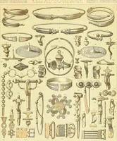 Picture 62 of 118 from Le costume historique. Cinq cents planches, trois cents en couleurs, or et argent, deux cents en camaieu. Types principaux du vêtement et de la parure, rapprochés de ceux de l'intérieur de l'habitation dans tous les temps et chez tous les peuples, avec de nombreux détails sur le mobilier, les armes, les objets usuels, les moyens de transport, etc (1888), leaf 363