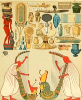 An illustration from Le costume historique. Cinq cents planches, trois cents en couleurs, or et argent, deux cents en camaieu. Types principaux du vêtement et de la parure, rapprochés de ceux de l'intérieur de l'habitation dans tous les temps et chez tous les peuples, avec de nombreux détails sur le mobilier, les armes, les objets usuels, les moyens de transport, etc (1888)