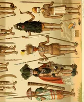 An illustration from Le costume historique. Cinq cents planches, trois cents en couleurs, or et argent, deux cents en camaieu. Types principaux du vêtement et de la parure, rapprochés de ceux de l'intérieur de l'habitation dans tous les temps et chez tous les peuples, avec de nombreux détails sur le mobilier, les armes, les objets usuels, les moyens de transport, etc (1888)
